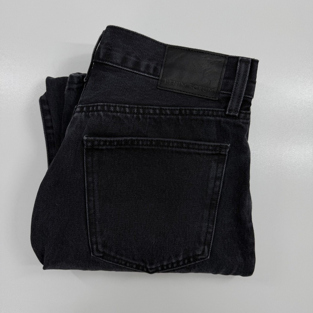 Denim Forum Marlo Baggy Jeans Womens 29 Black Hi-Rise 100% Cotton Grunge Edgy